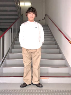 「URBAN RESEARCH」｜「アイテム（ステンカラーコート）」を使った、さとすけさん（メンズ・164cm）の春コーディネート