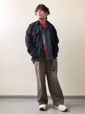 「FORK&SPOON」｜「アイテム（ミリタリージャケット）」を使った、さとすけさん（メンズ・163cm）の秋コーディネート