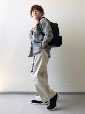「WILD THINGS（ワイルドシングス）のアイテム（バッグ）」を使った、さとすけさん（メンズ・163cm）の夏コーディネート