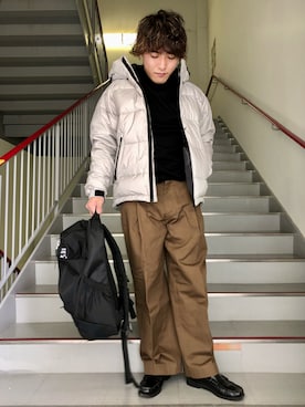 「BASS（バス）のアイテム」を使った、さとすけさん（メンズ・163cm）の冬コーディネート