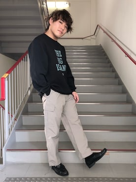 「BASS（バス）のアイテム」を使った、さとすけさん（メンズ・164cm）の冬コーディネート