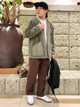 「WOOLRICH（ウールリッチ）のアイテム（帽子）」を使った、さとすけさん（メンズ・163cm）の秋コーディネート