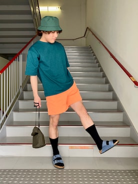 「BURLAP OUTFITTER（バーラップアウトフィッター）のアイテム（ショルダーバッグ）」を使った、さとすけさん（メンズ・164cm）の春コーディネート