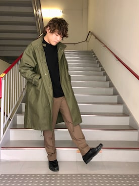 「URBAN RESEARCH DOORS」｜「アイテム（モッズコート）」を使った、さとすけさん（メンズ・163cm）の冬コーディネート