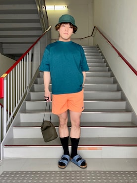 「BURLAP OUTFITTER（バーラップアウトフィッター）のアイテム（ショルダーバッグ）」を使った、さとすけさん（メンズ・164cm）の春コーディネート