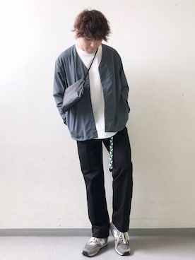 「BURLAP OUTFITTER（バーラップアウトフィッター）のアイテム（ブルゾン）」を使った、さとすけさん（メンズ・163cm）の夏コーディネート