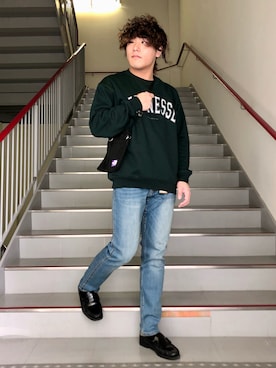 「BASS（バス）のアイテム」を使った、さとすけさん（メンズ・163cm）の冬コーディネート