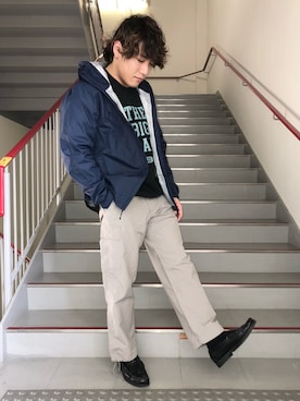 「BASS（バス）のアイテム」を使った、さとすけさん（メンズ・164cm）の冬コーディネート