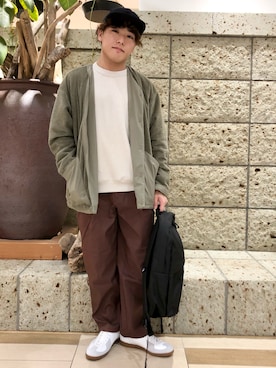 「WOOLRICH（ウールリッチ）のアイテム（帽子）」を使った、さとすけさん（メンズ・163cm）の秋コーディネート