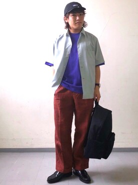 「URBAN RESEARCH DOORS（アーバンリサーチドアーズ）のハードマンズリネン 2タックトラウザー（その他パンツ）」を使った、さとすけさん（メンズ・163cm）の春コーディネート