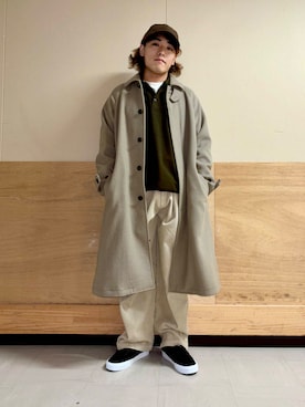 「アイテム（ステンカラーコート）」を使った、さとすけさん（メンズ・164cm）の冬コーディネート