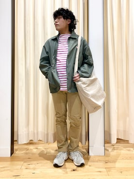 「Gramicci（グラミチ）のアイテム（チノパンツ）」を使った、さとすけさん（メンズ・164cm）の冬コーディネート