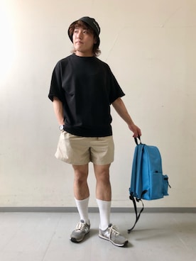 「FRUIT OF THE LOOM（フルーツオブザルーム）のアイテム（帽子）」を使った、さとすけさん（メンズ・163cm）の夏コーディネート