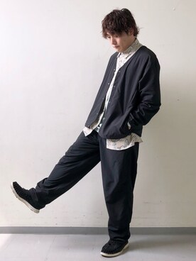 「BURLAP OUTFITTER（バーラップアウトフィッター）のアイテム（ブルゾン）」を使った、さとすけさん（メンズ・163cm）の夏コーディネート