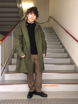 「URBAN RESEARCH DOORS」｜「アイテム（モッズコート）」を使った、さとすけさん（メンズ・163cm）の冬コーディネート