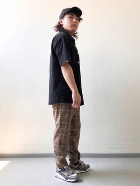 「FRUIT OF THE LOOM（フルーツオブザルーム）のアイテム（帽子）」を使った、さとすけさん（メンズ・163cm）の夏コーディネート