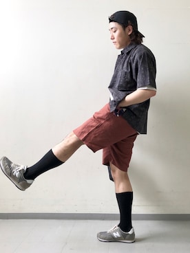 「FRUIT OF THE LOOM（フルーツオブザルーム）のアイテム（帽子）」を使った、さとすけさん（メンズ・163cm）の夏コーディネート