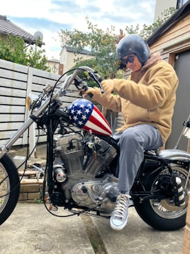 「Dickies（ディッキーズ）のアイテム」を使った、アメイキさん（メンズ・177cm）の冬コーディネート