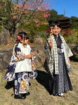 「アイテム（水着/着物・浴衣）」を使った、sakuto/itoさん（キッズ・90cm）の冬コーディネート