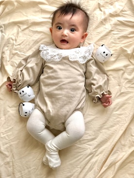 「H&M（エイチ・アンド・エム）のアイテム（タイツ/ストッキング）」を使った、sakuto/itoさん（キッズ・60cm）の秋コーディネート