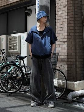 「アイテム（その他アウター、ブルー系）」を使った、SEIさん（メンズ・183cm）の夏コーディネート