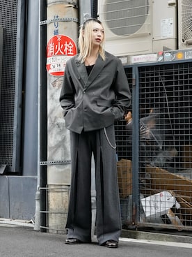 「アイテム（スウェットパンツ）」を使った、SEIさん（メンズ・183cm）の秋コーディネート
