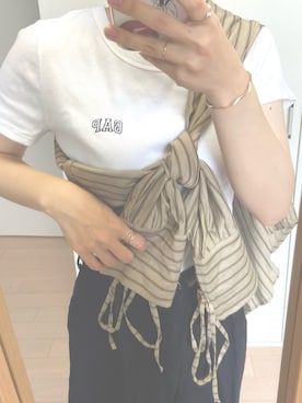 「みんなの白Tフェス」｜「アイテム（スラックス）」を使った、Yukiさん（レディース・156cm）の夏コーディネート