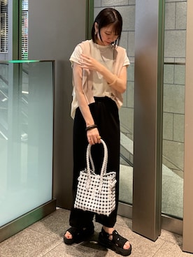 「natural couture（ナチュラルクチュール）のアイテム（ショルダーバッグ）」を使った、おかじ(ま)さん（レディース・160cm）の春コーディネート