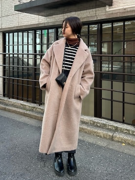 「タートルネック」｜「アイテム（その他シューズ）」を使った、おかじ(ま)さん（レディース・160cm）の冬コーディネート