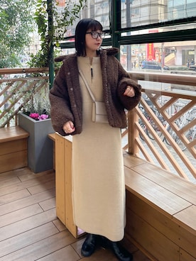 「UNIQLO（ユニクロ）のアイテム」を使った、おかじ(ま)さん（骨格ナチュラル・レディース・160cm）の冬コーディネート