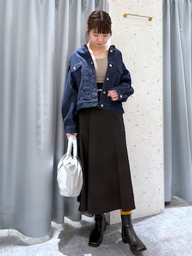 「春服デビュー宣言」｜「アイテム（ブーツ）」を使った、おかじ(ま)さん（レディース・160cm）の春コーディネート