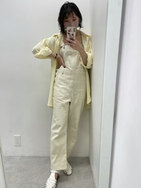 「natural couture（ナチュラルクチュール）のアイテム（オールインワン・サロペット）」を使った、おかじ(ま)さん（レディース・160cm）の冬コーディネート