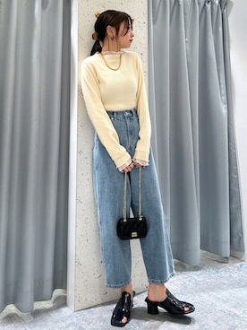 「カーブデニム」｜おかじ(ま)さん（レディース・160cm）の秋コーディネート