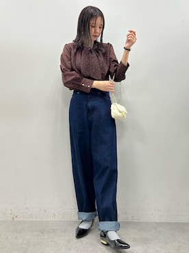 「カーブデニム」｜おかじ(ま)さん（レディース・160cm）の夏コーディネート