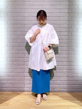 「チュニック」｜「アイテム（スリッポン）」を使った、wakanaさん（レディース・153cm）の夏コーディネート