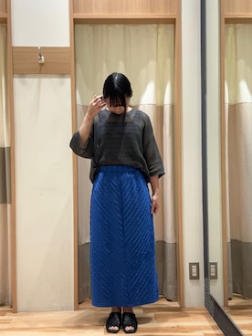 「Samansa Mos2 blue（サマンサモスモスブルー）のアイテム（スカート）」を使った、まりちゃんさん（レディース・156cm）の春コーディネート
