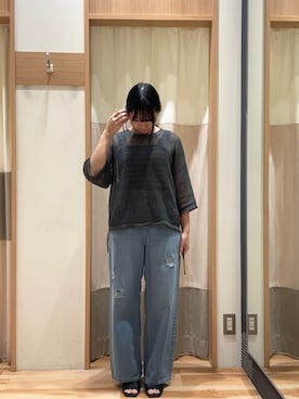 「Samansa Mos2 blue（サマンサモスモスブルー）のアイテム（ニット/セーター）」を使った、まりちゃんさん（レディース・156cm）の春コーディネート
