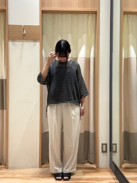 「Samansa Mos2 blue（サマンサモスモスブルー）のアイテム（ニット/セーター）」を使った、まりちゃんさん（レディース・156cm）の春コーディネート