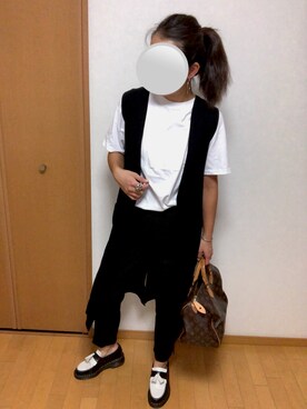 「Johnbull Private labo（ジョンブルプライベートラボ）のアイテム（Tシャツ/カットソー、ホワイト系）」を使った、HIROさん（レディース・161cm）の秋コーディネート