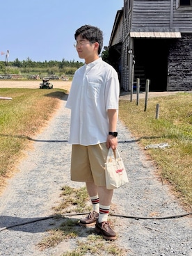 「アイテム（チノパンツ）」を使った、TaKさん（メンズ・162cm）の夏コーディネート