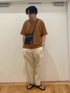 「アイテム（ショルダーバッグ）」を使った、やまChanさん（メンズ・182cm）の夏コーディネート