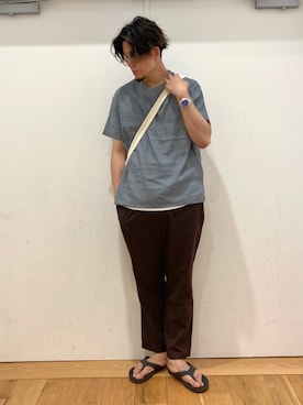 「アイテム（ショルダーバッグ）」を使った、やまChanさん（メンズ・182cm）の夏コーディネート