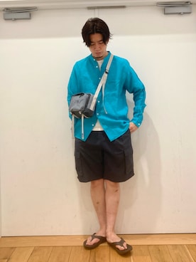 「アイテム（ショルダーバッグ）」を使った、やまChanさん（メンズ・182cm）の春コーディネート