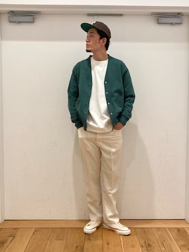 「Vネック」｜やまChanさん（メンズ・182cm）の冬コーディネート