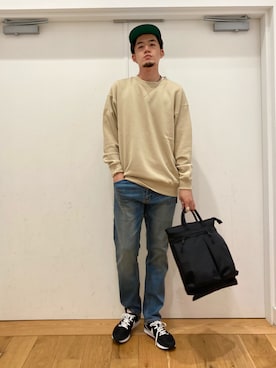 「アイテム（帽子、ブラウン系）」を使った、やまChanさん（メンズ・182cm）の秋コーディネート