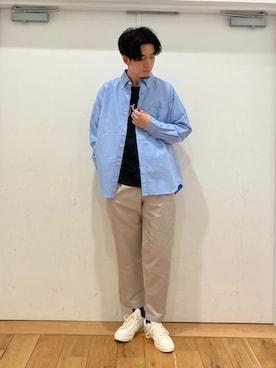 「blue」｜やまChanさん（メンズ・182cm）の冬コーディネート