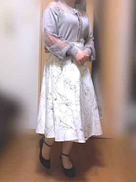 「feminine cafe（フェミニンカフェ）のアイテム」を使った、涼音さん（レディース・148cm）の春コーディネート