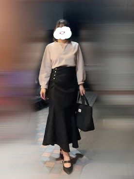 「PROPORTION BODY DRESSING（プロポーションボディドレッシング）のアイテム（スカート）」を使った、涼音さん（レディース・148cm）の春コーディネート