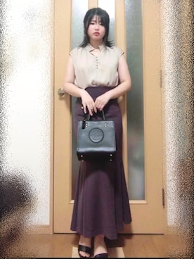 「PROPORTION BODY DRESSING（プロポーションボディドレッシング）のアイテム（スカート）」を使った、涼音さん（レディース・148cm）の夏コーディネート