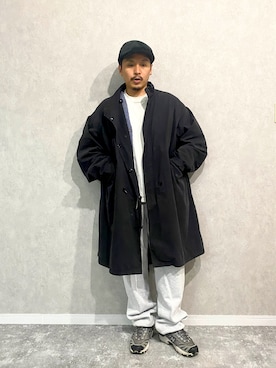 「アイテム（スウェットパンツ）」を使った、koji@しらふ酒場さん（メンズ・166cm）の冬コーディネート